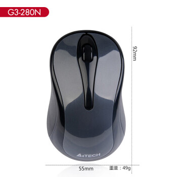 双飞燕（A4TECH） 无线鼠标笔记本苹果台式省电办公家用商务无线USB光电迷你 G3-280N 黑色