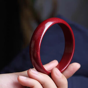 高含量朱砂手镯紫金砂宽版镯子饰品 紫金砂宽版手镯56圈口【图片 价格