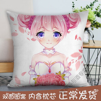 抱枕鲁班同款动漫英雄皮肤双面图案靠垫枕头学生礼物sn1005q版小乔方