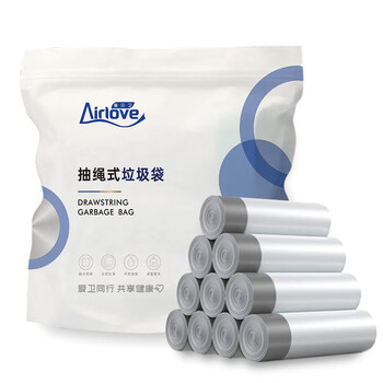 爱尔卫 Airlove 加厚抽绳垃圾袋 5卷75只（45*50cm）