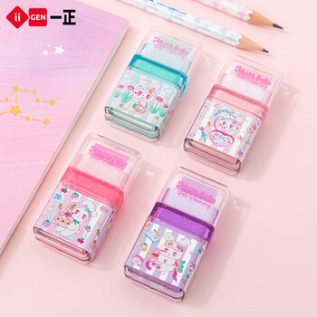 一正（YiZHENG） 滚轮橡皮擦创意卡通可爱小学生专用可擦的儿童像笔擦的干净橡皮文具用品礼物滚筒 YZ2058 草莓兔/4个