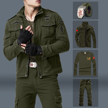 臻道 战术黑色作训迷彩服男套装 秋冬季户外耐磨工作