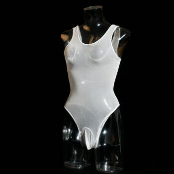 情趣内衣日系男士舍宾油亮衣20d带套性感闪光紧身连体袜衣白色舍宾袜