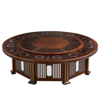 束寻火锅桌子电磁炉一体商用一人一锅小火锅酒店电动餐桌大圆桌组合