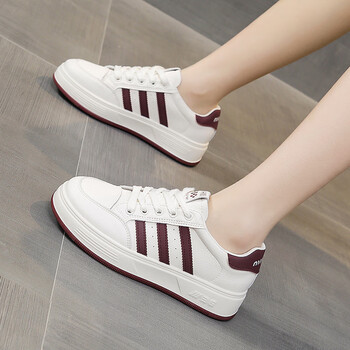 ebrukmare莆田小白鞋女2024新款春季学生真皮平底鞋休闲百搭运动in