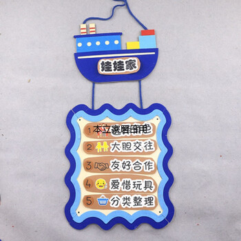 海洋风区域规则牌挂饰教室墙面区角布置标识指示牌吊饰 长船--娃娃家