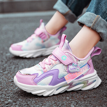 安錔童鞋女童春秋新款皮面运动鞋软底透气轻便学生休闲跑步鞋女孩 825