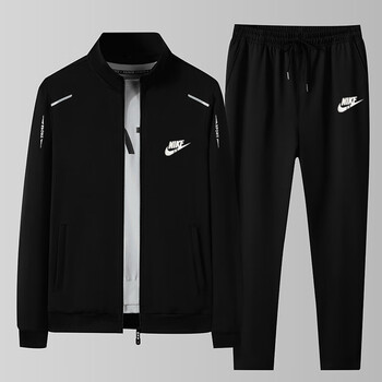 耐克(nike) 运动服套装男秋冬季款中老年男士休闲卫衣开衫爸爸秋装