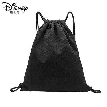 迪士尼disney国潮帆布抽绳背包全棉束口袋定制学生户外运动双肩包印字