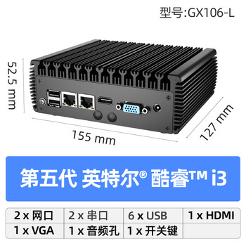 迷你主机无风扇j1900嵌入式双网口冠弈散热j4125工控机小主机 酷睿i3