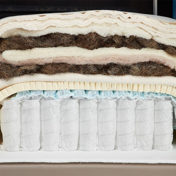 芙斯定制纯手工床垫马毛羊绒驼毛天然乳胶独立袋装弹簧床垫纯手工马毛