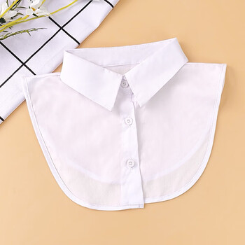 叕二叕 假领女打底衬衫百搭白色假衣领装饰简约风短款假领子 白色尖款