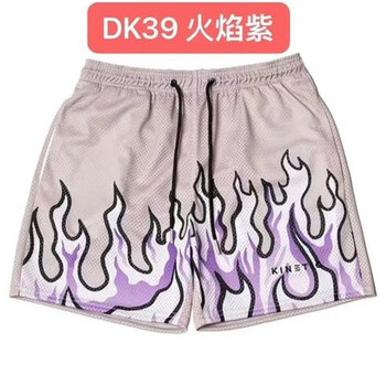 际域（JIYU）新品男子火焰篮球短裤运动休闲不过膝透气速干美式四分裤潮牌夏季 DK39火焰紫 XL 关注店铺 优先发货