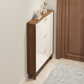 薄翻斗鞋柜简约现代衣帽柜一体鞋柜玄关门厅柜门口进门用 长80宽18高