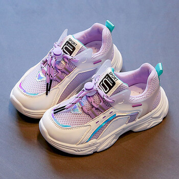 m-manyutie女童鞋子6岁小女孩春天穿的网面运动鞋12中大童鞋儿童透气