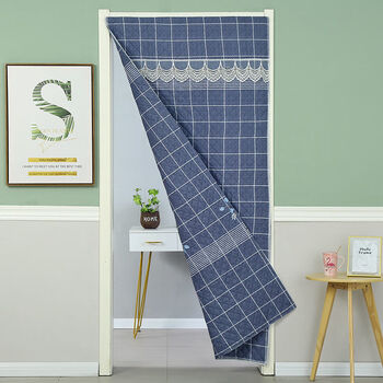 轻奢高档室内冬季门帘家用挡风门帘冬天防风门帘卧室挂帘免打孔加厚棉