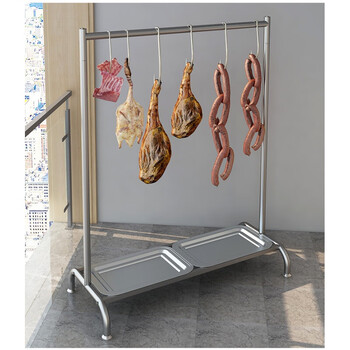 家用不锈钢晾肉架 不锈钢挂腊肉架子家用饭店台面挂钩收纳架烧烤鹅晾