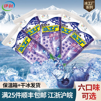 伊利冰淇淋冰工厂冰片蜜桃山楂爽蓝莓雪糕怀旧冰激凌冷饮