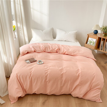 全棉水洗棉被套单件简约风纯色纯棉被罩酒店宾馆单双人宿舍被套床上