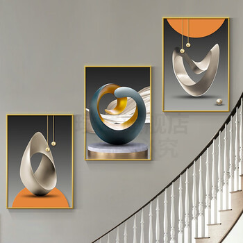 楼梯挂画过道壁挂画墙上挂画复式楼梯挂画楼梯装饰画现代简约楼梯间