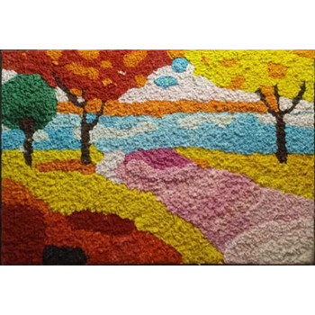 碧琢风景纸浆画材料包diy手工城堡小学生填色卡通创意立体作品秋天221