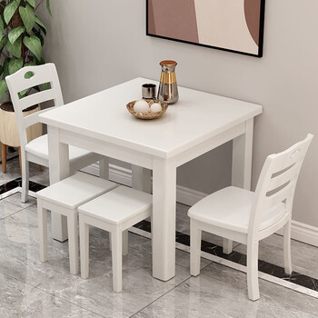 墨绩 全实木快餐桌椅厨房组合0.