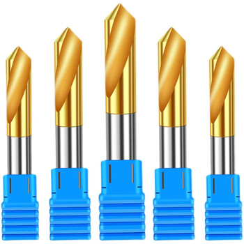 腾锟 hss镀钛中心钻头定心钻90度加长中心钻不锈钢点孔定位定点倒角刀