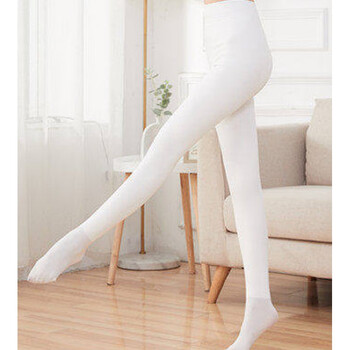 浪莎成人舞蹈袜白色女春秋薄款大码学生大童秋冬加绒加厚打底裤袜女士