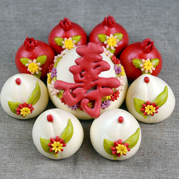 生日寿桃山东大馒头胶东花饽饽威海文登手工果蔬馒头礼盒款式八寿桃4