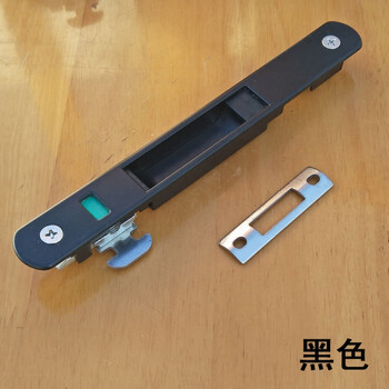 90长条锁老式90铝合金阳台玻璃门窗条型钩锁锁具锁钩黑色