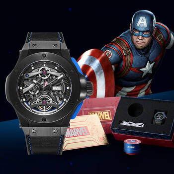 漫威marvel百迪联名手表男机械全自动镂空复联美国队长双镂空机械表