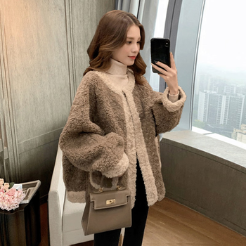 京蝌蝌冬季外套女装2022年秋冬新款韩版羊羔毛外套女士小个子夹克上衣
