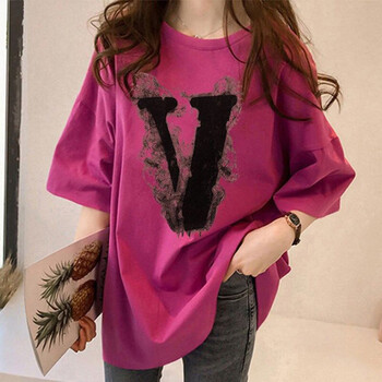 若奔roekinoversize火龙果色t恤女夏宽松2023年新款中长款火龙果色xl