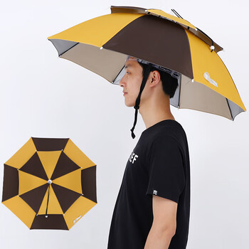 头戴伞雨伞帽户外遮阳遮雨伞帽双层透气垂钓渔具旅游采茶雨帽八骨咖啡