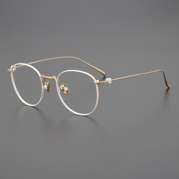 CELLI甜美奶色日本超轻纯钛眼镜框女复古防蓝光大框近视圆框眼镜架镜框 奶粉色 单买镜框-不配近视镜片