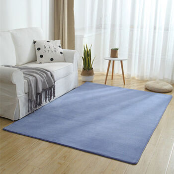 卧室茶几床边床头可爱网红地毯飘窗防滑地毯垫湖蓝色200厘米400厘米