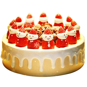 芙瑞多  圣诞节草莓蛋糕6寸生日儿童祝寿聚会预定新鲜奶油生日蛋糕