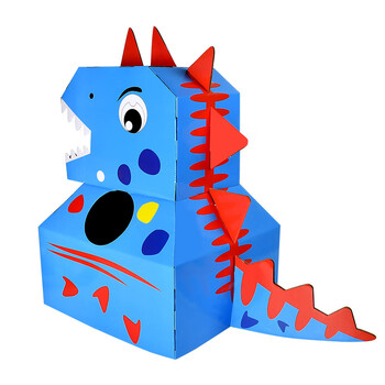 亿皇抖音同款霸王龙纸箱恐龙玩具可穿戴儿童手工diy模型制作纸盒手工