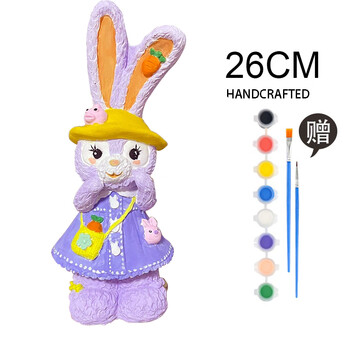 星孟汐填色玩偶彩绘非石膏娃娃儿童diy手工涂色白胚涂鸦搪胶玩具存钱