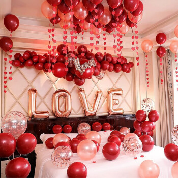 韩猫 婚房布置装饰套装男方女方婚礼客厅卧室情人节气球结婚庆用品 婚房布置套装