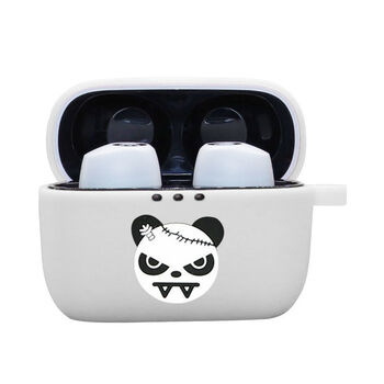 岚兮冉适用漫步者耳机保护套无线蓝牙耳机保护壳卡通硅胶壳白色熊猫tw