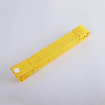 轻奢高端柔道道带白黄红橙蓝紫绿棕腰带绣字考级色带彩带黄色