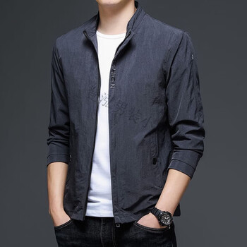 劲霸男装春季男士商务立领夹克40岁男人外套2022新款帅气爸爸装 深