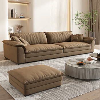直排沙发一字沙发奶油风云朵沙发2022新款沙发大象耳朵系列 高级棕色