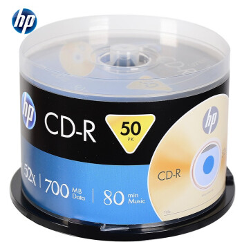 惠普（HP） CD-R 光盘/刻录盘 空白光盘 52速700MB 桶装50片 台产