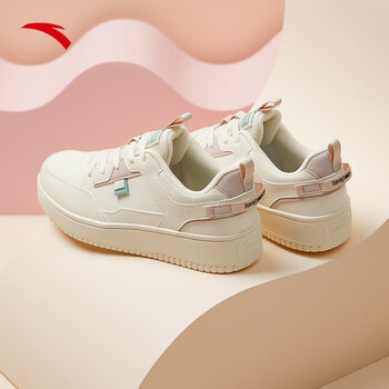 安踏(anta)板鞋女鞋夏季透气厚底耐磨小白鞋情侣同款运动休闲鞋