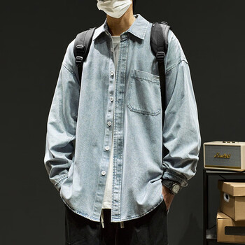 杰克琼斯jackjones牛仔外套男春秋款宽松美式高街上衣潮牌男生水洗工