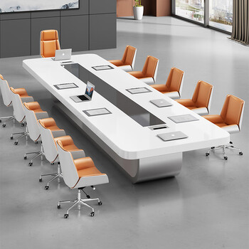 嘉航烤漆会议桌台大型会议室长桌办公桌4*1.4米会议桌kqhyz22