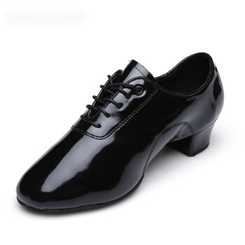 新款男童拉丁舞鞋儿童小孩男舞蹈鞋软底男孩拉丁跳舞鞋 238b亮黑两底