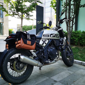 适用于高金gk500边包复古机车改装穿越版防水防盗快拆支架皮侧边箱 gk